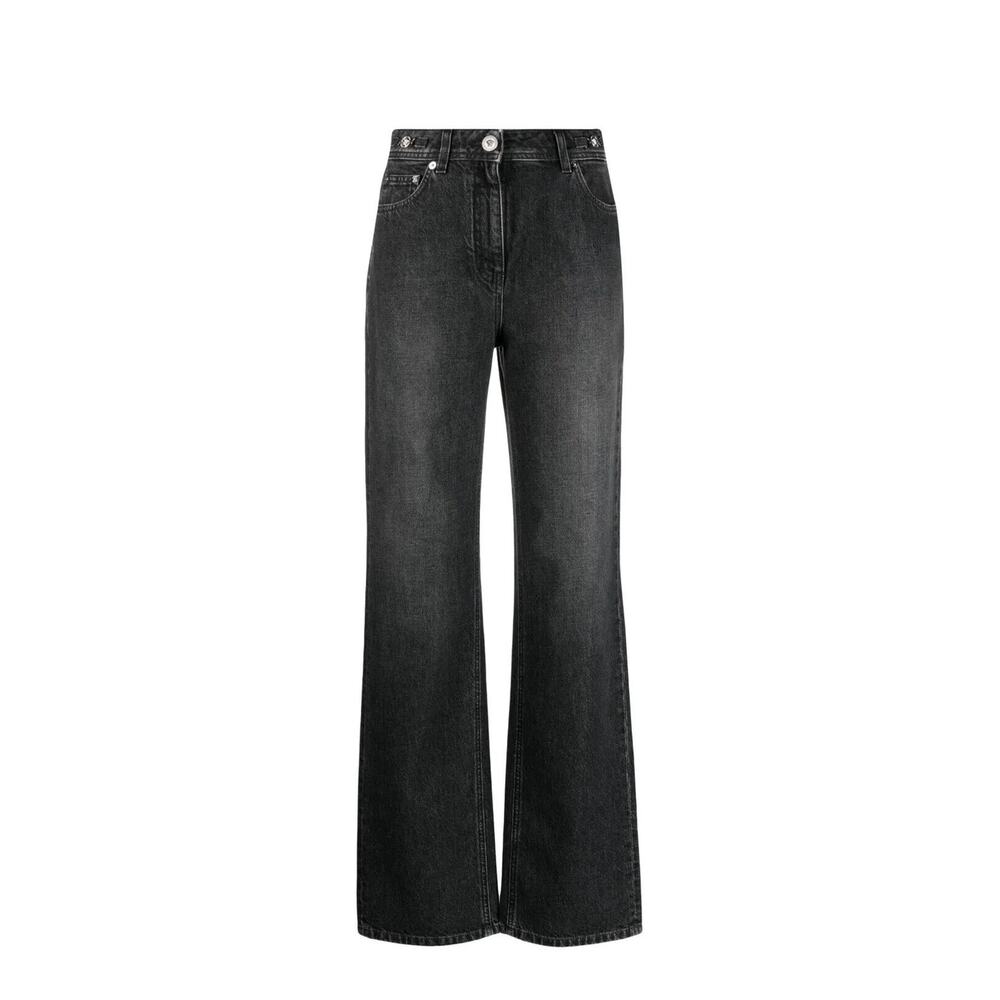 Versace Jeans Size 30 Gray Denim Cotton 5-Pockets Zip Fly Wide-Leg NWT $950